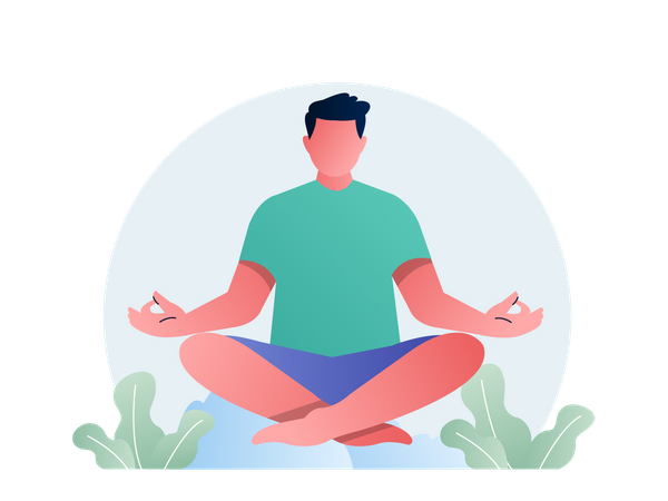 Man doing yoga  Illustration