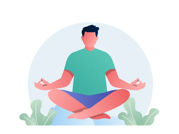 Man doing yoga  Illustration