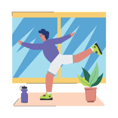 Man doing Yoga  Illustration