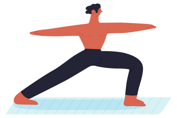 Man Doing Yoga  Illustration