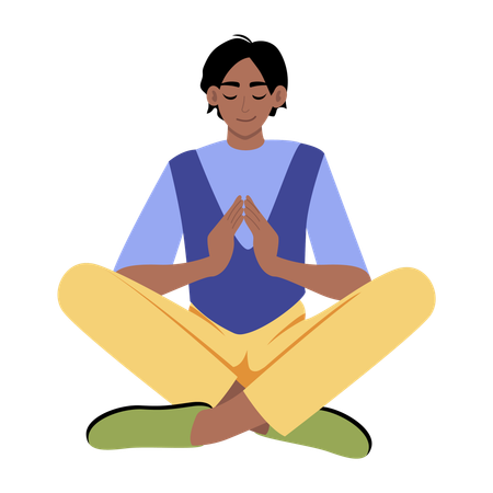 Man doing yoga meditation  Illustration