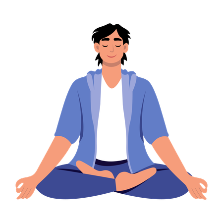 Man doing yoga meditation  Illustration