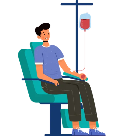 Man Donates Blood  Illustration