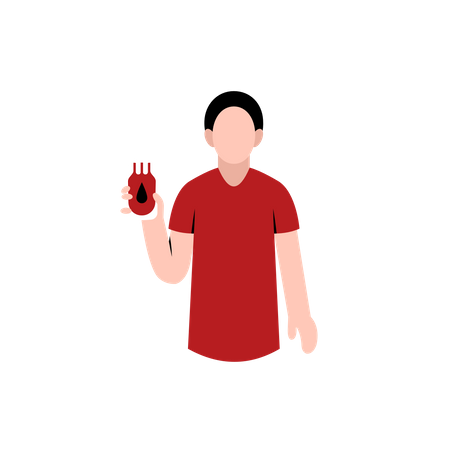 Man Donating Blood  Illustration