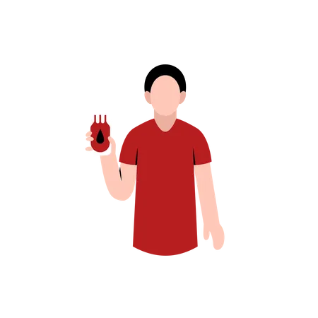 Man Donating Blood  Illustration