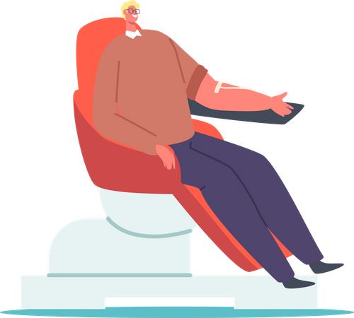 Man donating blood  Illustration