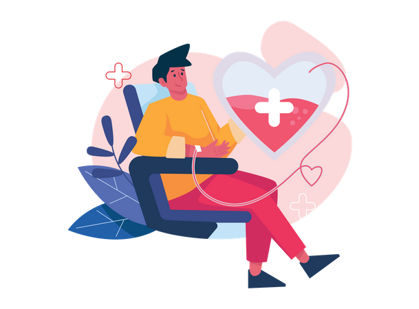 Man donating blood  Illustration