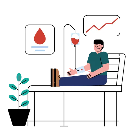 Man donating his blood  Illustration