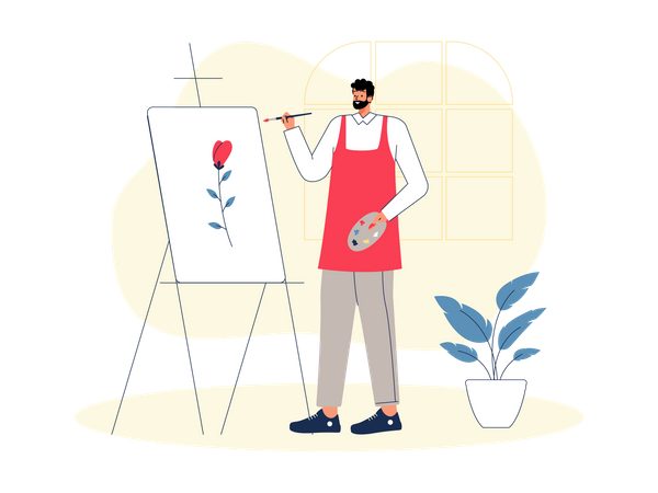 Man draw painting  일러스트레이션