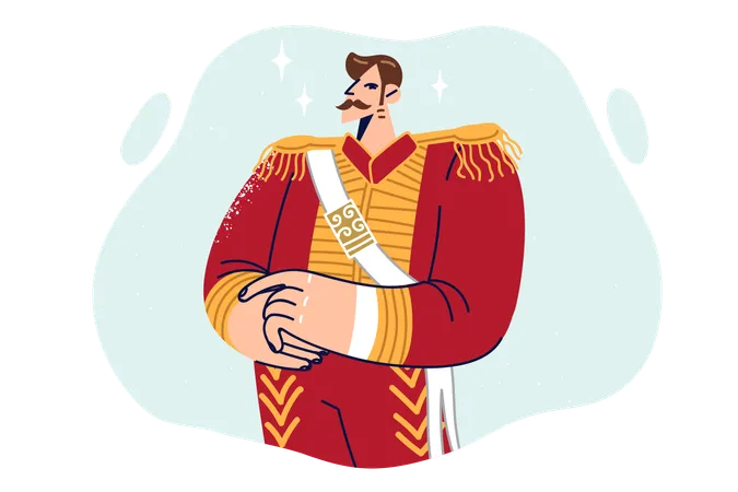 Man dressed as Russian tsar  イラスト