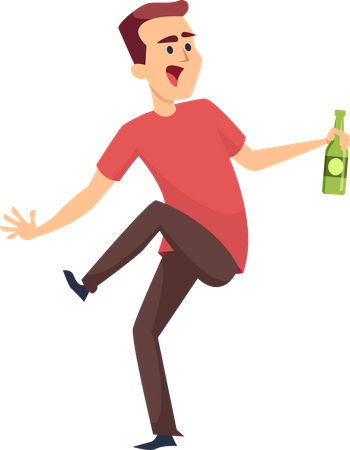 Man drinking alcohol Illustration