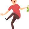 man drinking alcohol illustration
