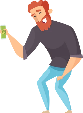 Man drinking alcohol  Illustration