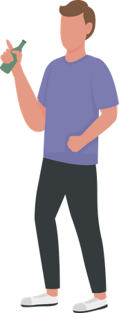 Man drinking alcoholic beverage  Illustration