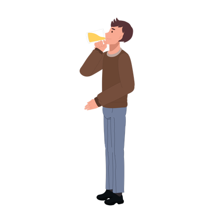 Man Drinking Beer  Illustration