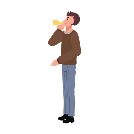 Man Drinking Beer  Illustration