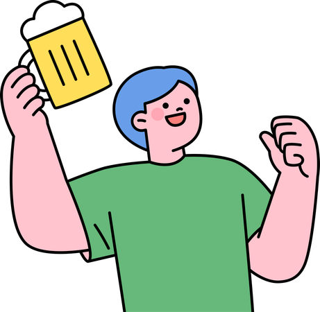 Man drinking beer  Illustration