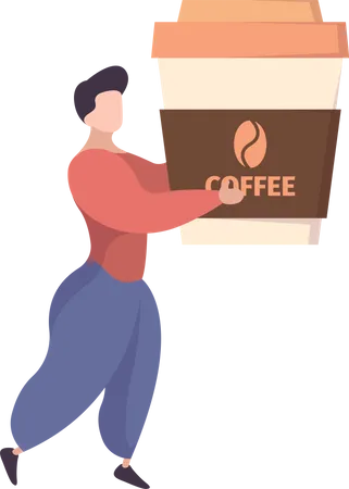Man drinking coffee  Illustration