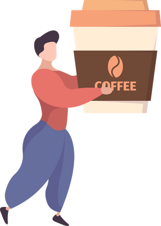 Man drinking coffee  Illustration