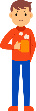 Man drinking coffee  Illustration