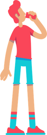 Man drinking enough water  Illustration