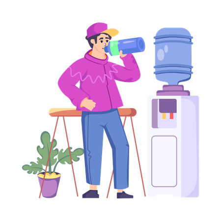 Man Drinking Healthy Drink  Illustration