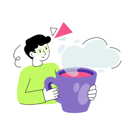 Man drinking Tea  Illustration