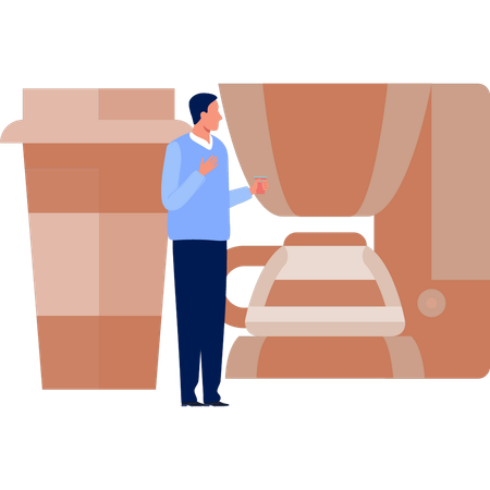 Man drinking tea  Illustration