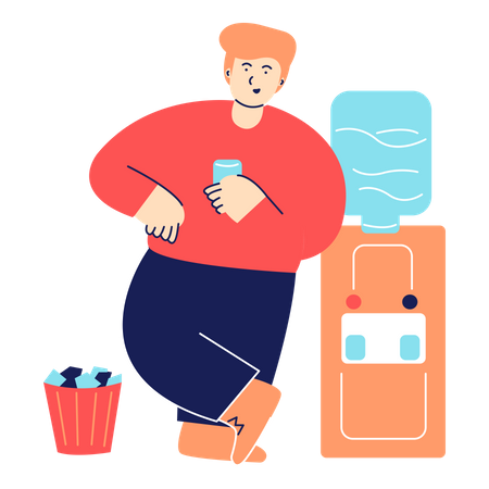 Man drinking water  Illustration