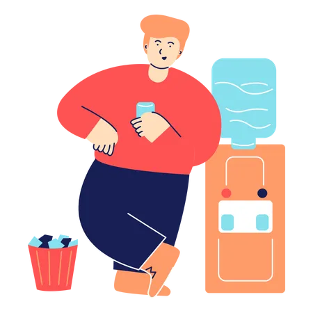 Man drinking water  Illustration