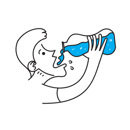 Man Drinking Water  Illustration