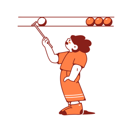 Man drives slow loading with a stick  Illustration