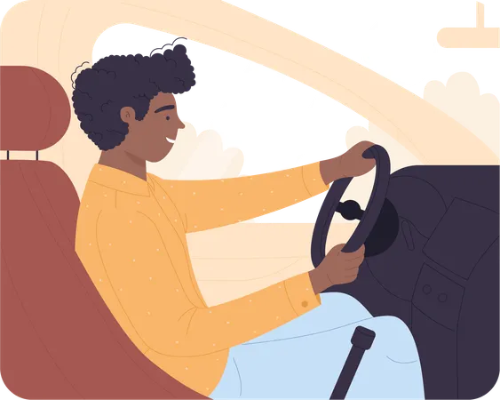 Man driving car  Illustration