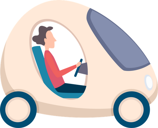 Man driving modern car Illustration