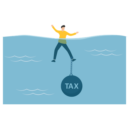 Man drowned because of taxes  Illustration