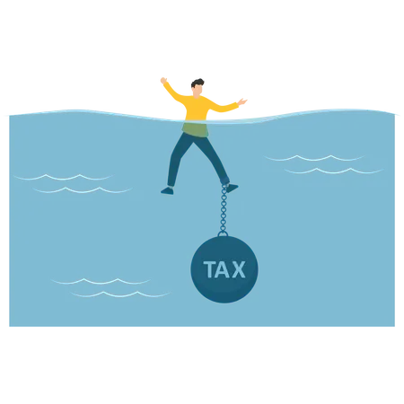 Man drowned because of taxes  Illustration