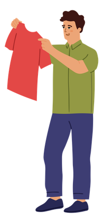 Man drying cloth  Illustration