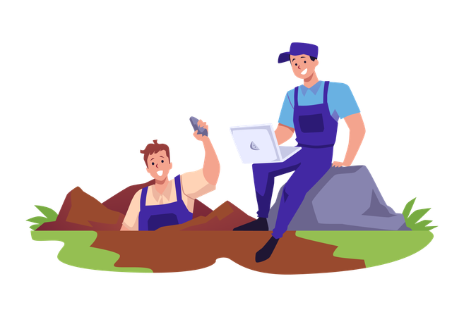 Man dug up and found an interesting mineral  Illustration