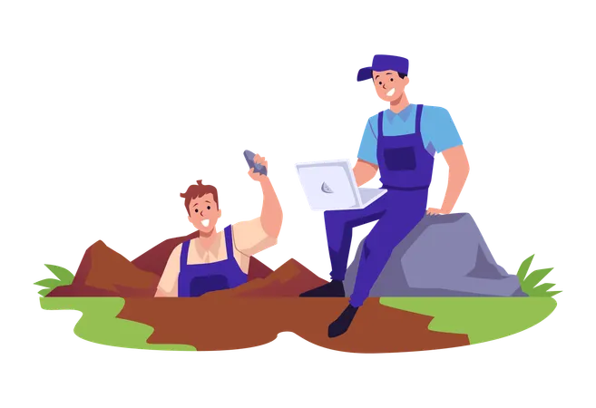 Man dug up and found an interesting mineral  Illustration