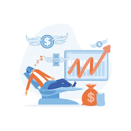 Man Earning Money  Illustration