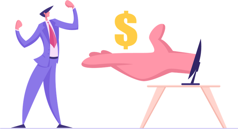 Man earning through passive income  Illustration