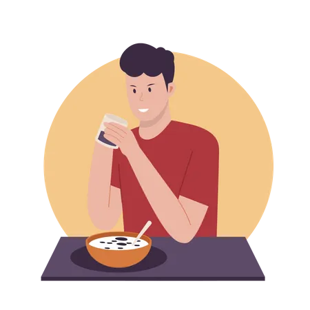 Man eating food  Illustration