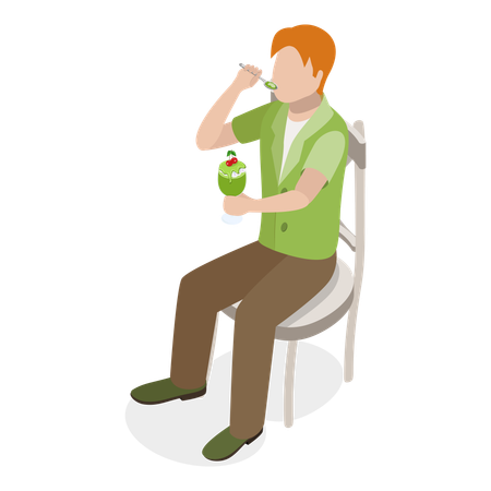 Man eating juice  Illustration