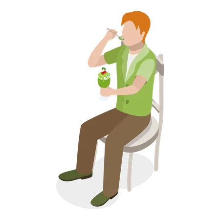 Man eating juice  Illustration