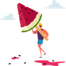 watermelon popsicle illustration