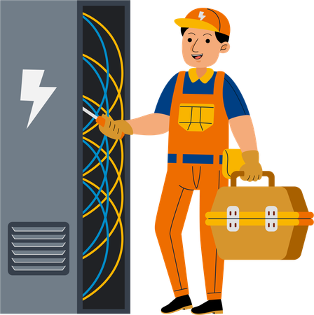 Man Electrician  Illustration