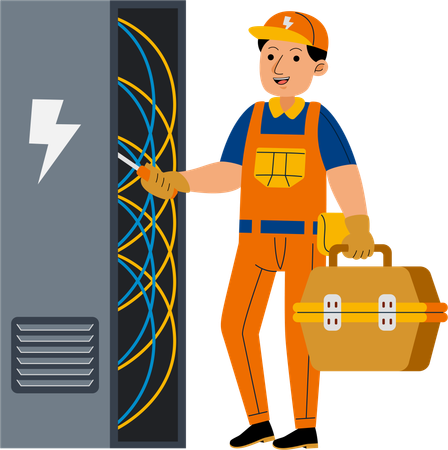 Man Electrician  イラスト