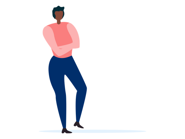 Man Employee standing  Illustration