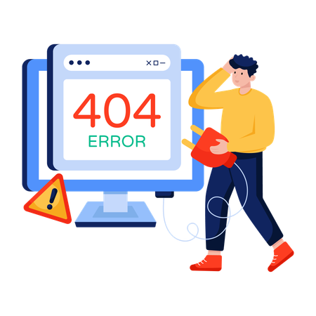 Man encounters Error 404  Illustration