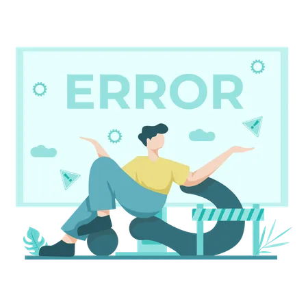 Man encounters Error Page  Illustration